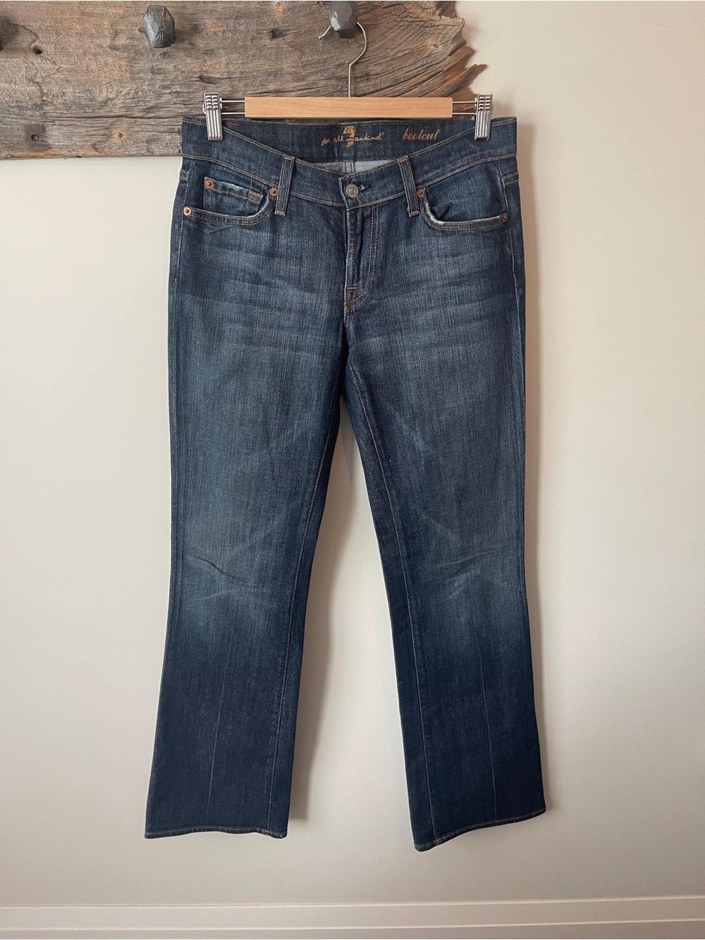 7 For All Mankind Dark Wash Boot Cut Jeans